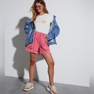 Vici Pink High Waist Relaxed Shorts